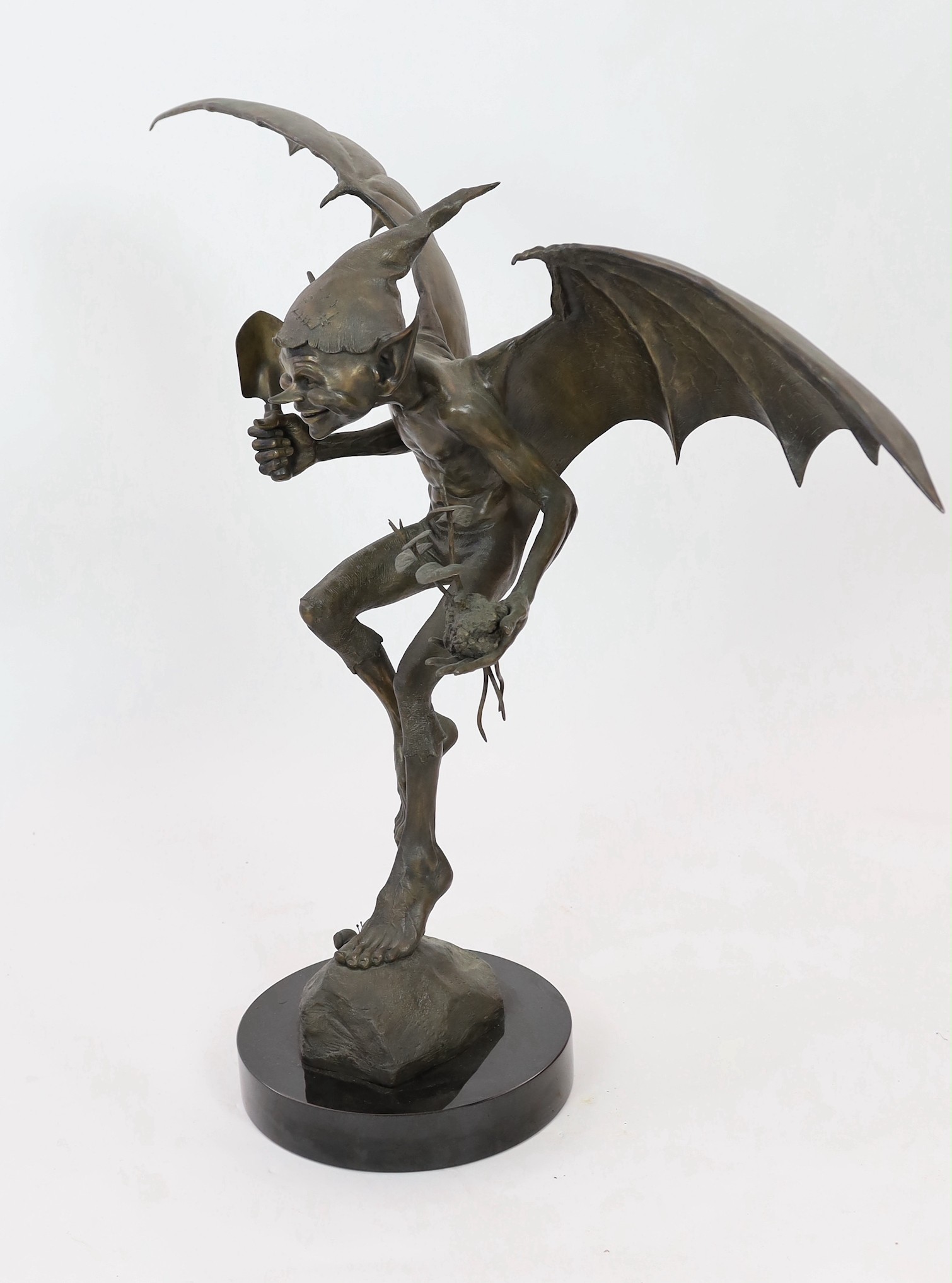 David Goode (British, b.1966). A very large bronze of Sneakweed, width 109cm height 103cm